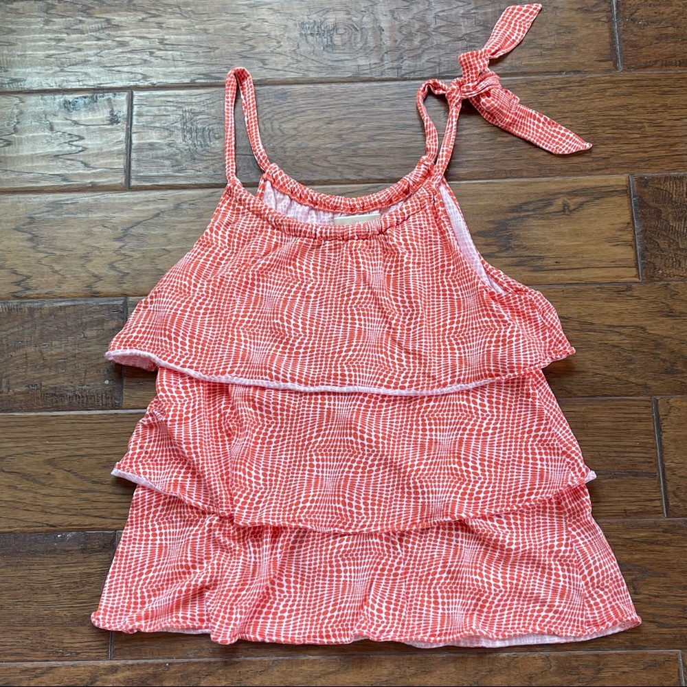 MICHAEL Michael Kors orange & white tiered tank top size medium